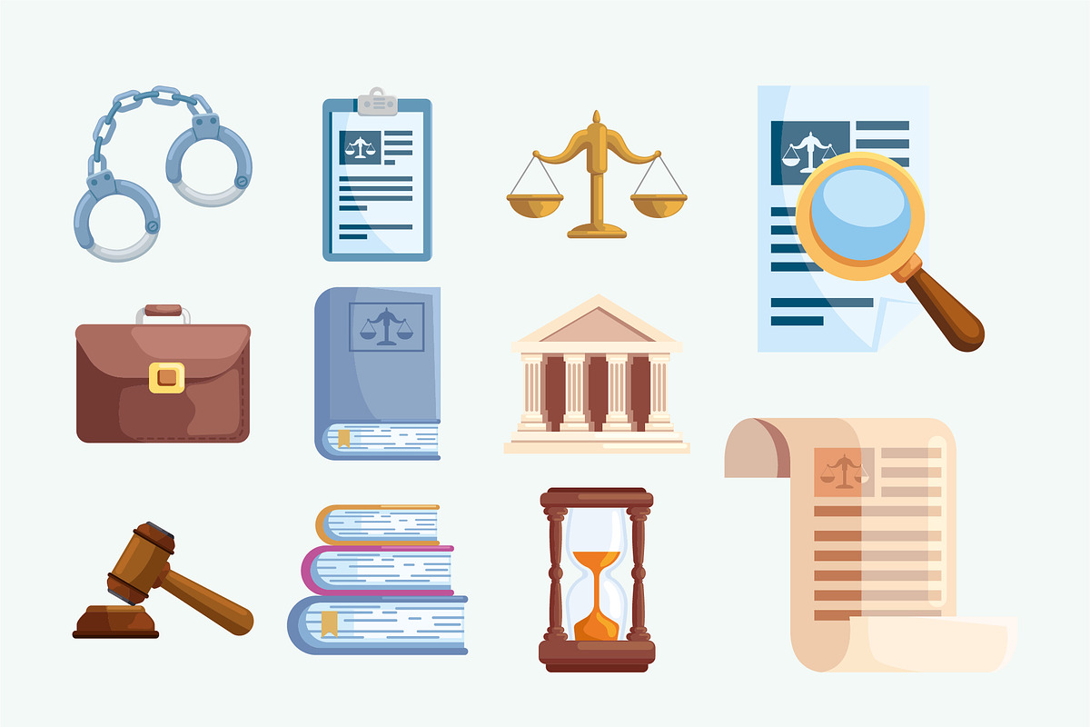 Law and Justice Icons Set