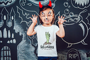 Halloween Kids T-Shirt Mock-Up, a Shirt Mockup by Freeman Studio (Thumbnail 16 of 19)
