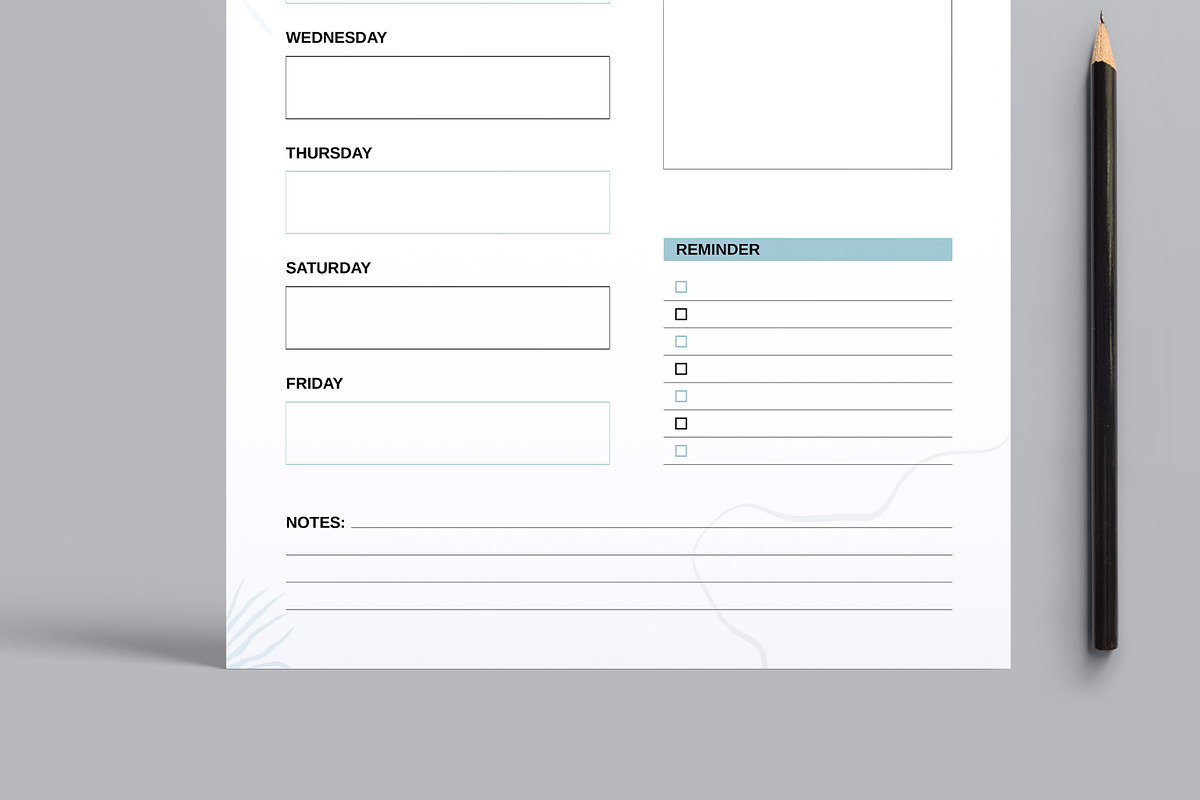 Weekly Planner Layout, a Stationery Template by MightyDesign (Photo 3 of 8)