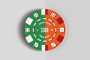 Casino Chips Mockup - 6 views, an Advertising Mockup by Illusiongraphic (Thumbnail 9 of 18)