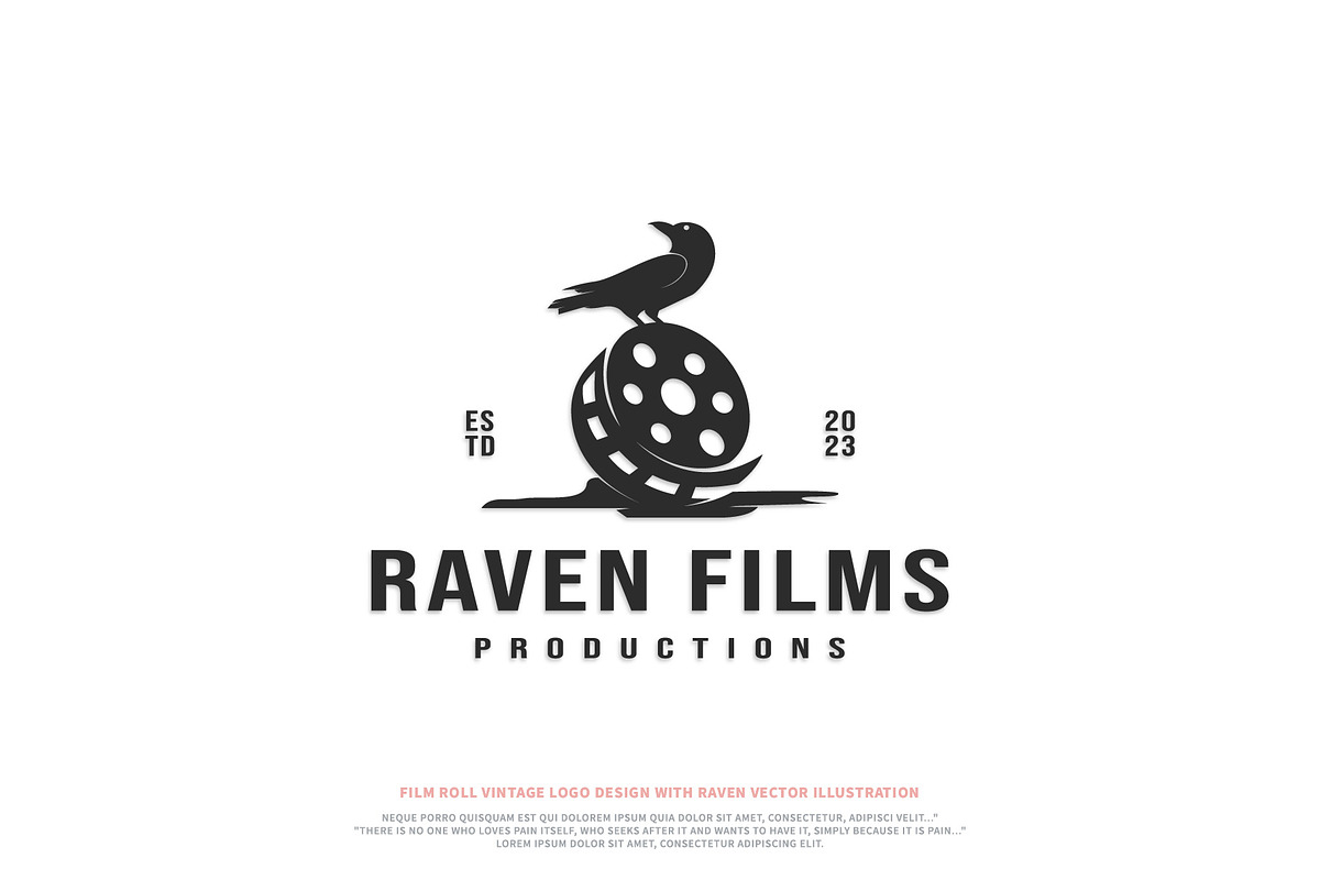 film roll vintage logo design, a Branding & Logo Template by vexper