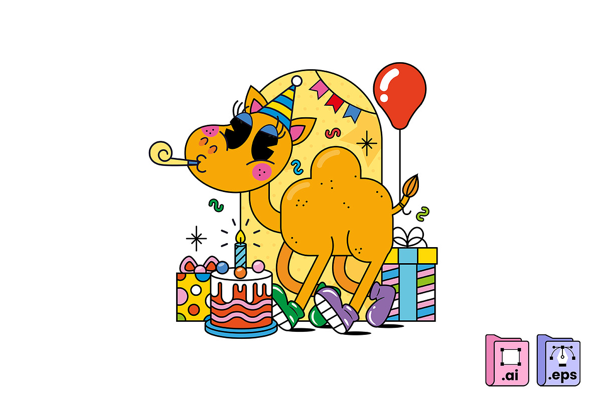 Birthday Camel, an Animal Illustration by MISS CHATZ (Photo 1 of 3)