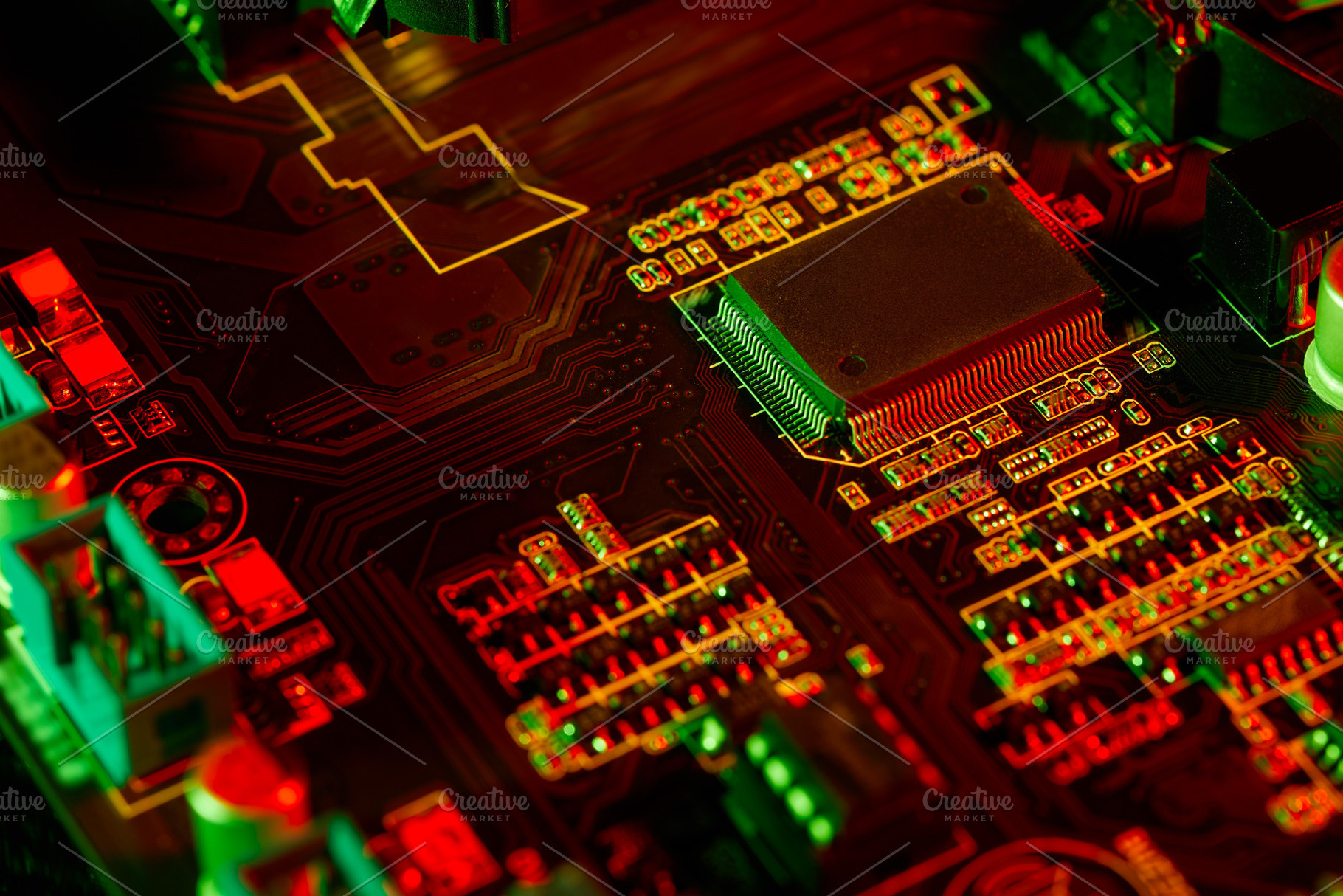 Futuristic Motherboard with Glowing Circuits, a Technology Photo by Alliance Images