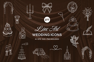 277 Hand Drawn Wedding Icons, an Object Graphic by OliaMuseDesign