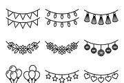 Bundles Set Floral Wedding Icons, an Outline Icon by adenpinkstore (Thumbnail 12 of 44)