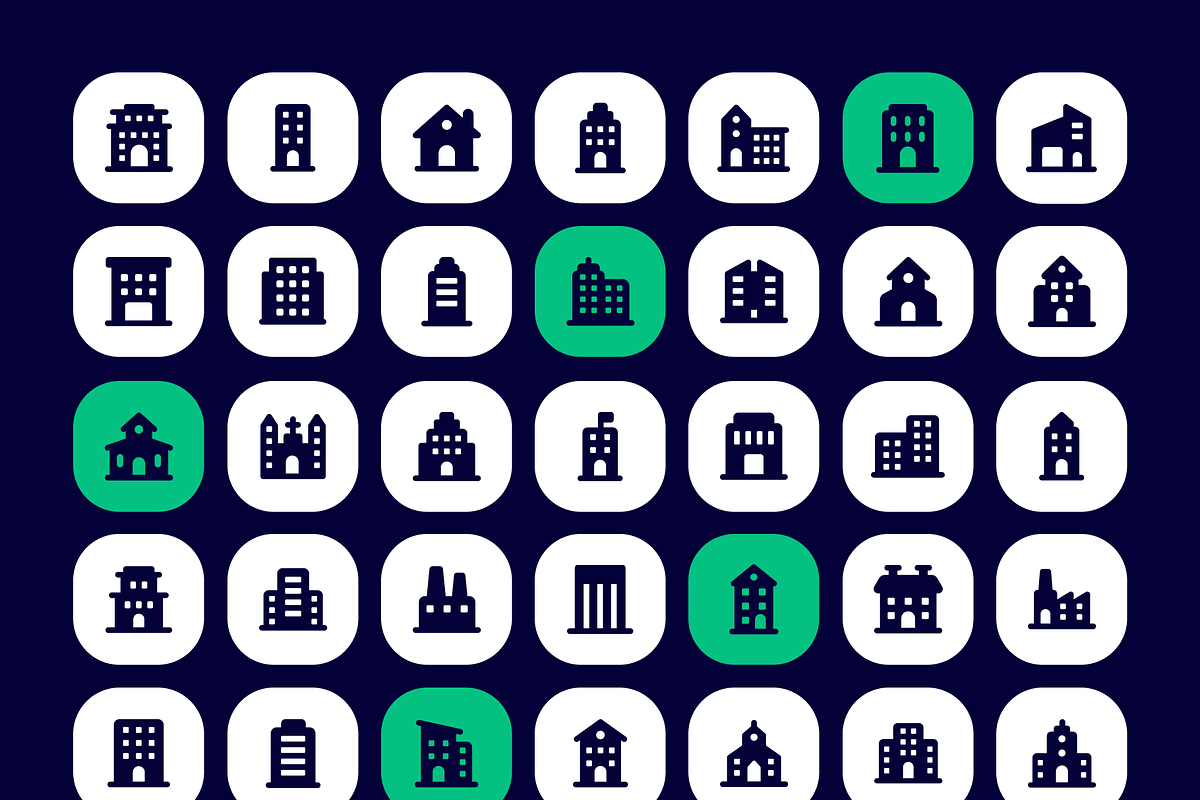 Buildings Icon Set, a Duotone Icon by Brickclay (Photo 5 of 5)