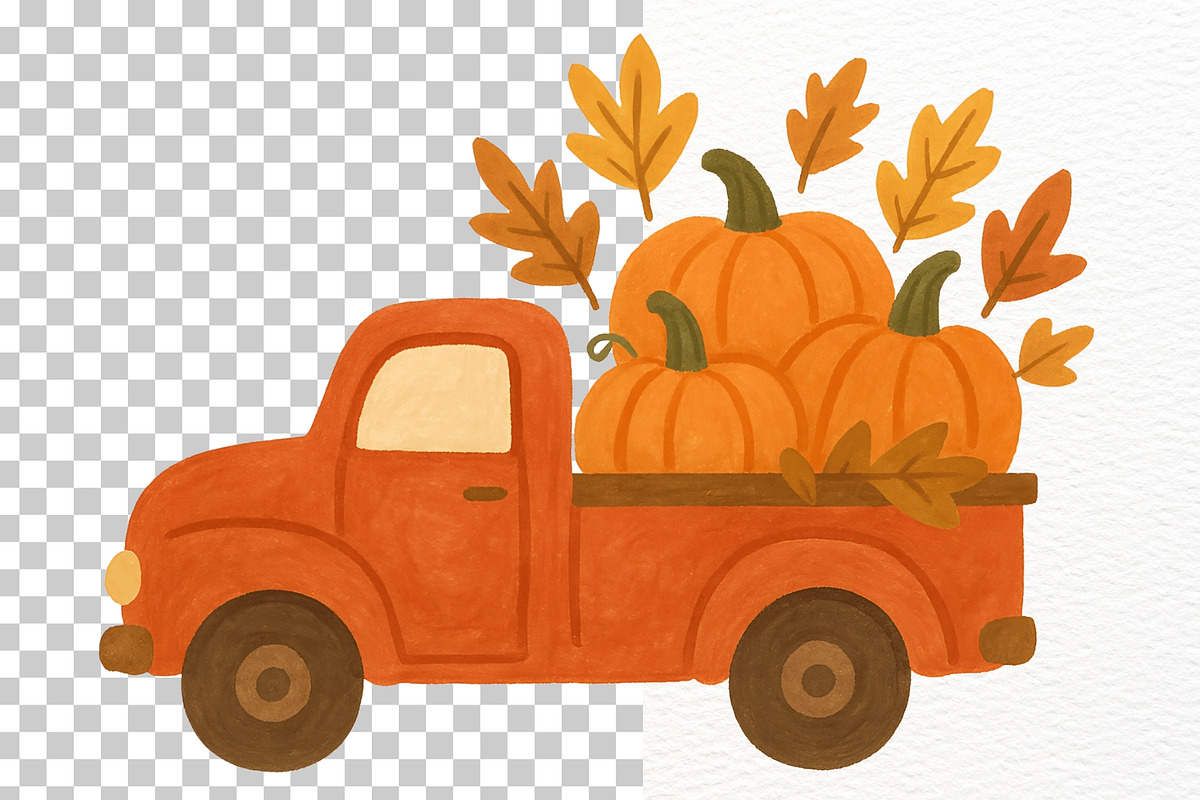 Watercolor Fall Farm Clipart PNG, an Illustration by Nicolle's Colorful Art (Photo 7 of 7)