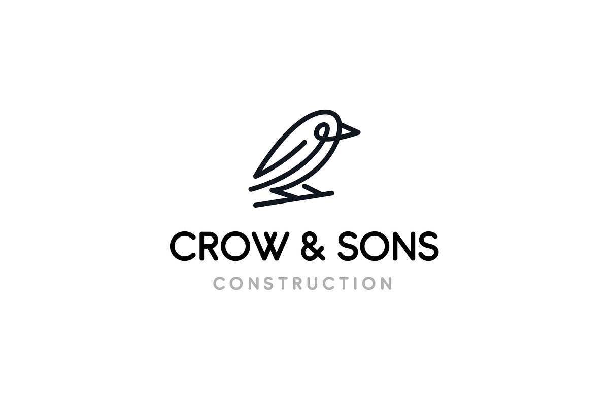Crow Monoline Logo, a Branding & Logo Template by brandclay (Photo 4 of 5)