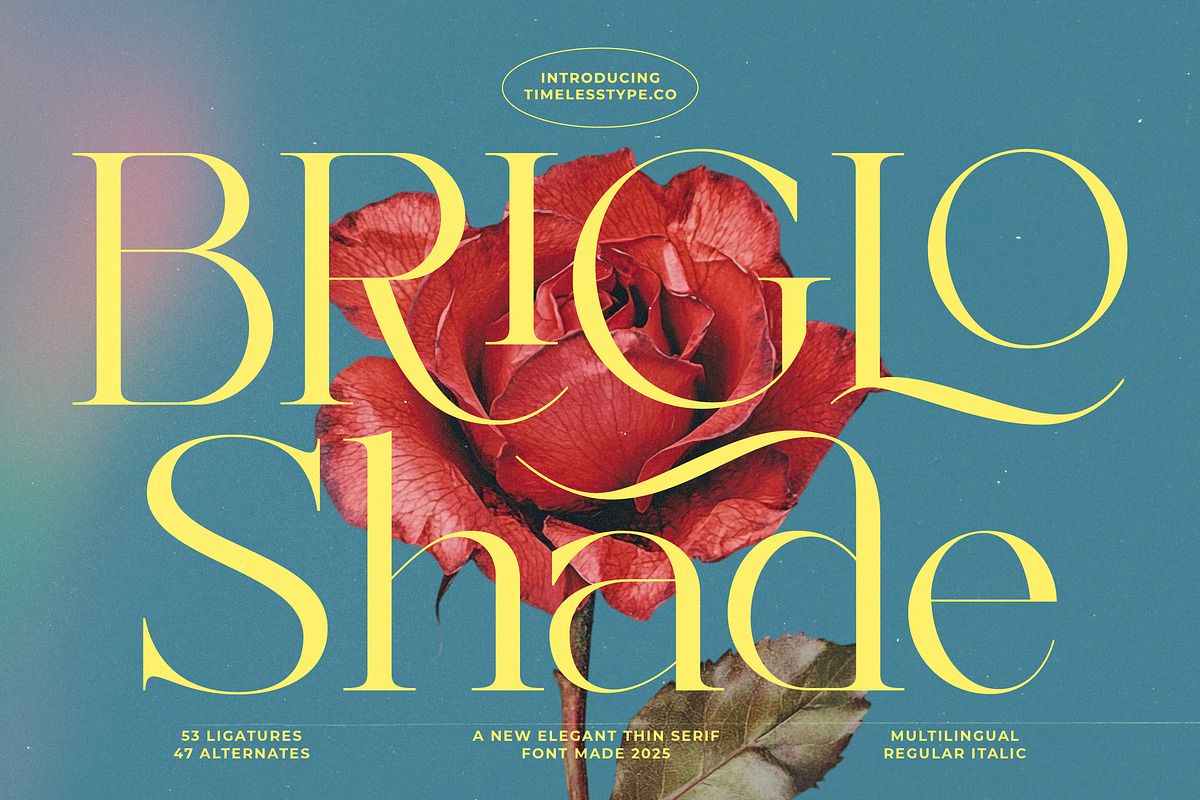 Briglo Shade Elegant Thin Serif, a Serif Font by timelesstype.co (Photo 1 of 15)
