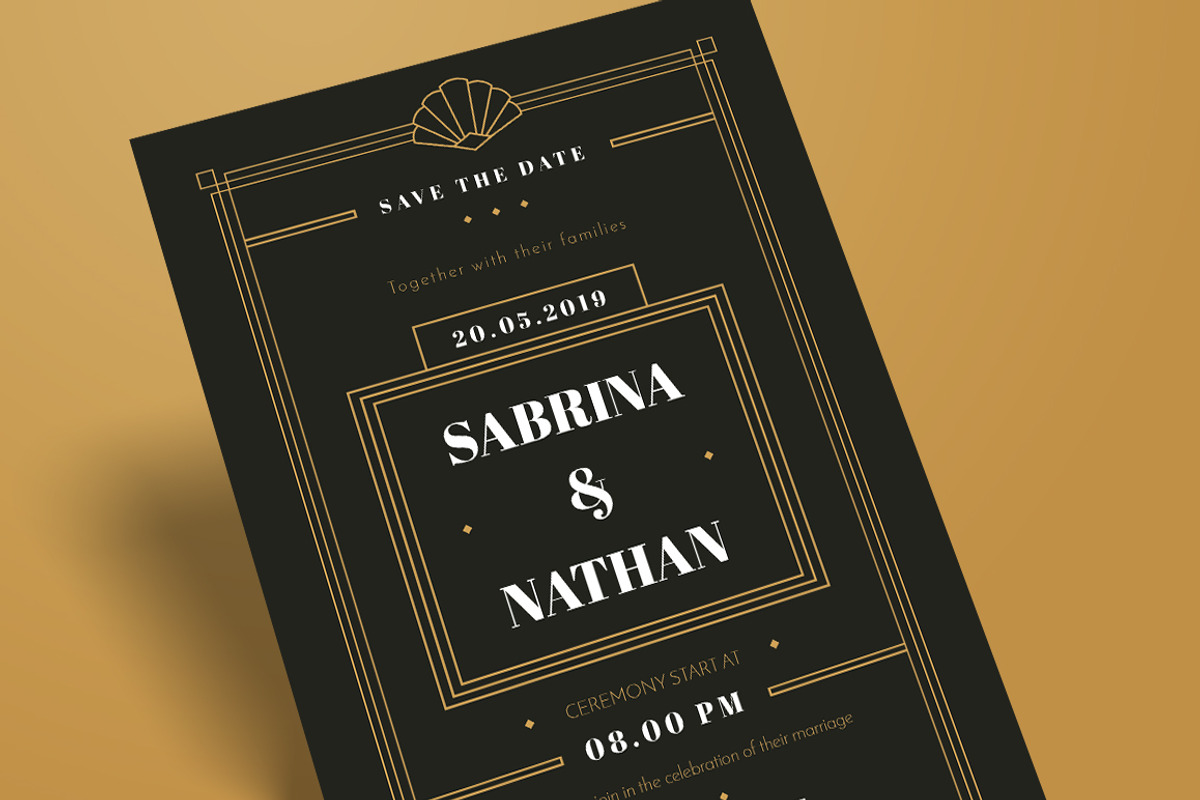 Art Deco Wedding Invitation, an Invitation Template by Vynetta (Photo 2 of 3)
