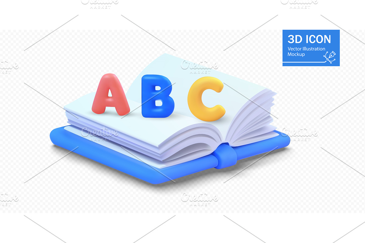 Colorful alphabet letters on an open, an Object Illustration by ZinetroN