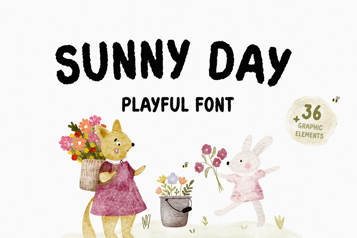 Sunny day | Playful font, a Handwritten Font by JuliaVolkova (Photo 1 of 8)