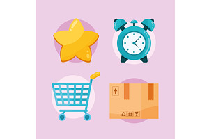 four sale commercial icons, an Object Illustration by studiogstock
