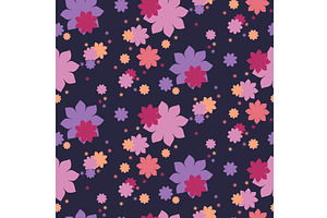 Colorful floral seamless pattern, an Illustration by okskukuruza