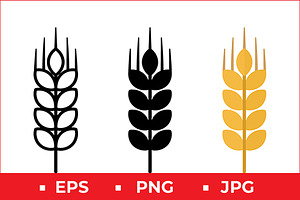 Wheat Ear Icons, a Solid Icon by Artonix