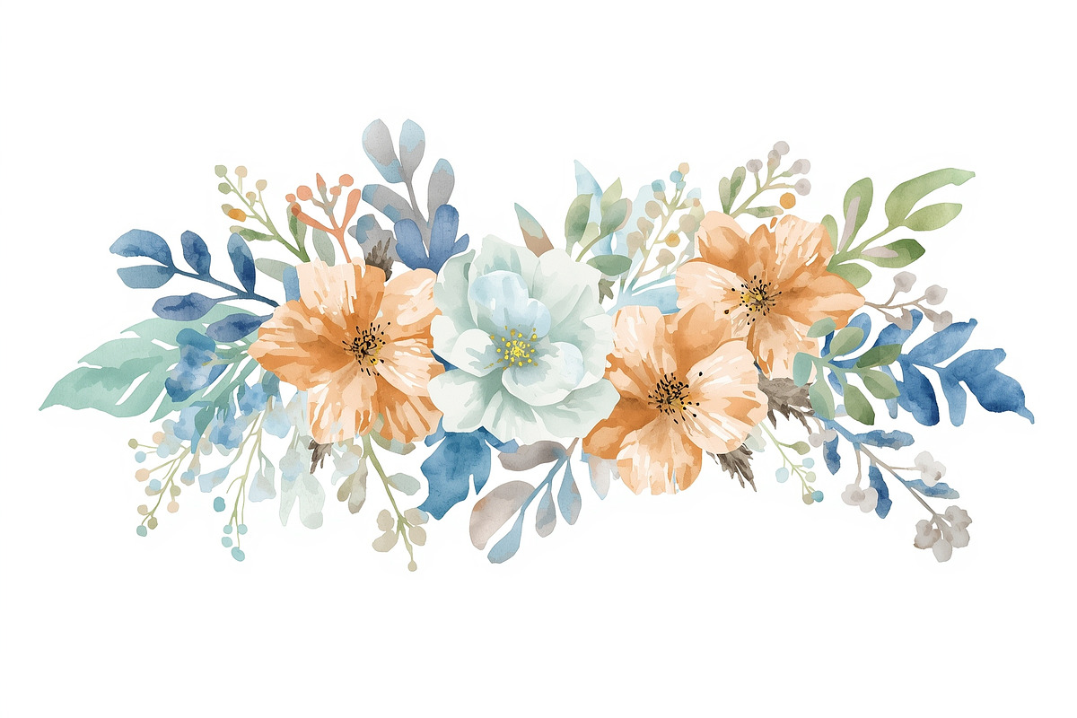 Rustic Orange Floral Set, an Illustration by Designer_Momina (Photo 12 of 16)
