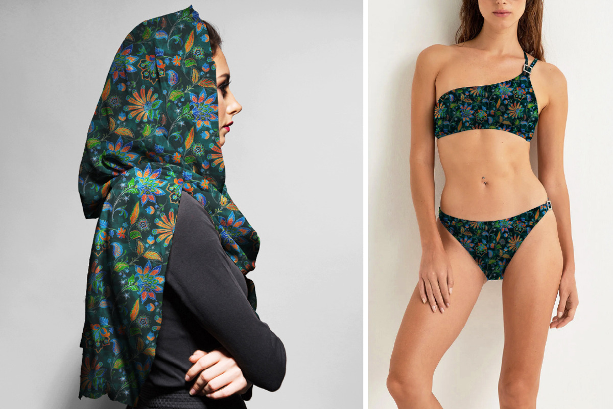 Bohemian Ethnic Teal Seamless, a Pattern Graphic by Gullenda (Photo 5 of 6)
