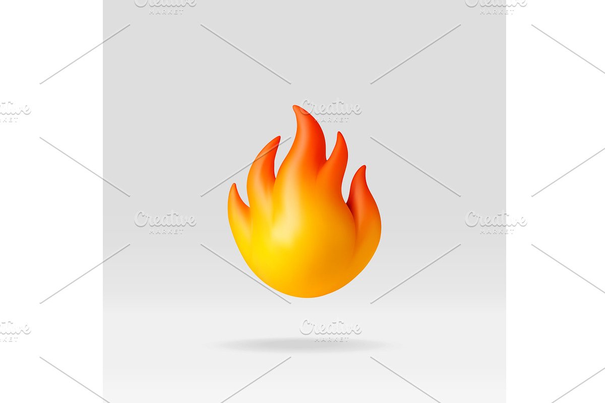 3d cartoon fire emoji., an Object Illustration by Abscent
