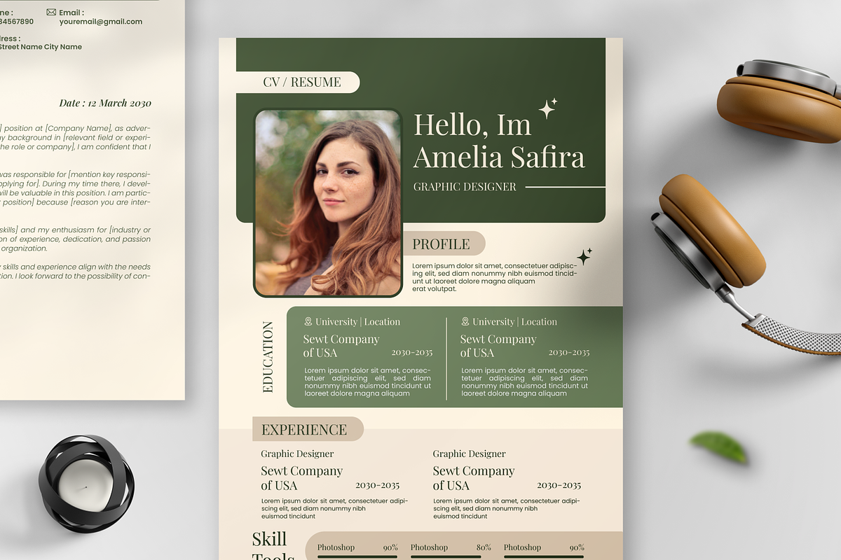Creative Resume & Cover Letter, a Resume Template by SquidPixey (Photo 5 of 6)