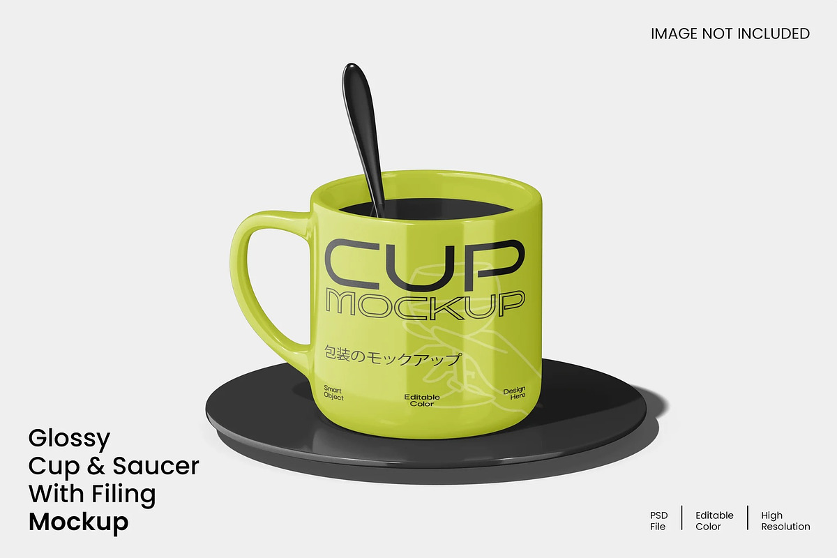 Cup Saucer Mockup, a Cups & Container Mockup by renderstockmarket