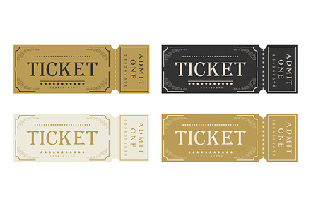 Retro Ticket Templates, an Object Illustration by PsychocheArt