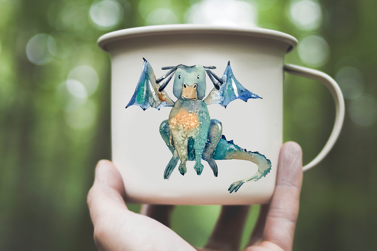 Dragons - Watercolor Clip Arts, an Illustration by Tati Bordiu (Photo 2 of 4)