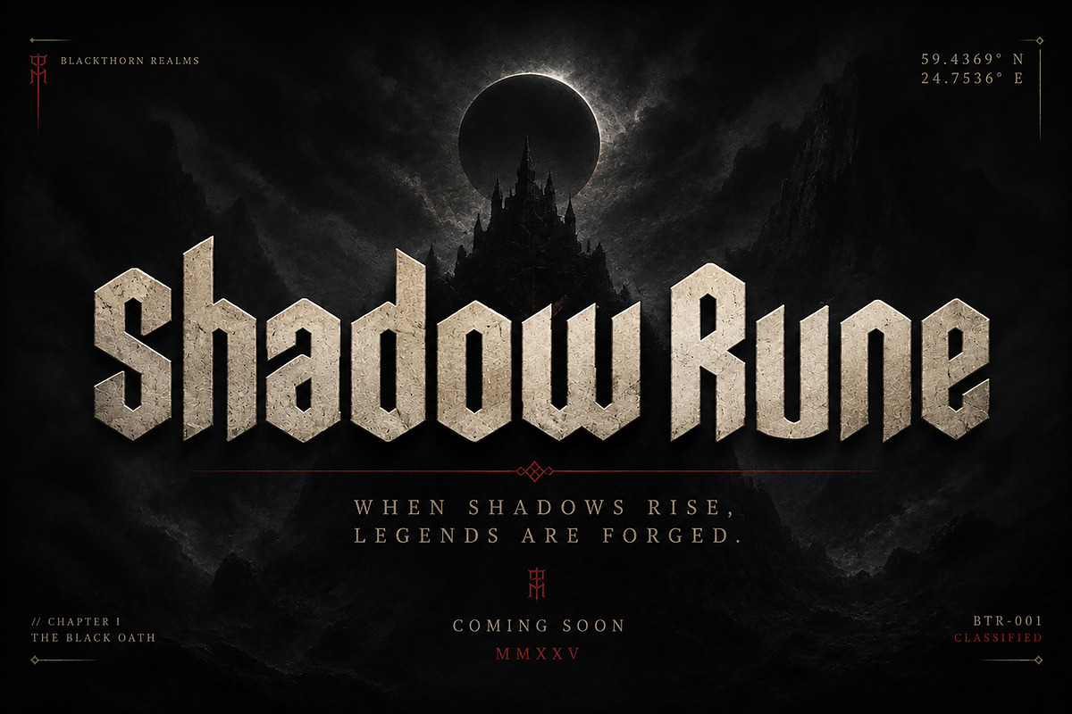 Shadow Rune —Gothic Blackletter Font, a Blackletter Font by Wow Magic (Photo 4 of 4)