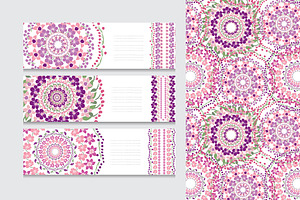 Pink Violet Floral Card Templates