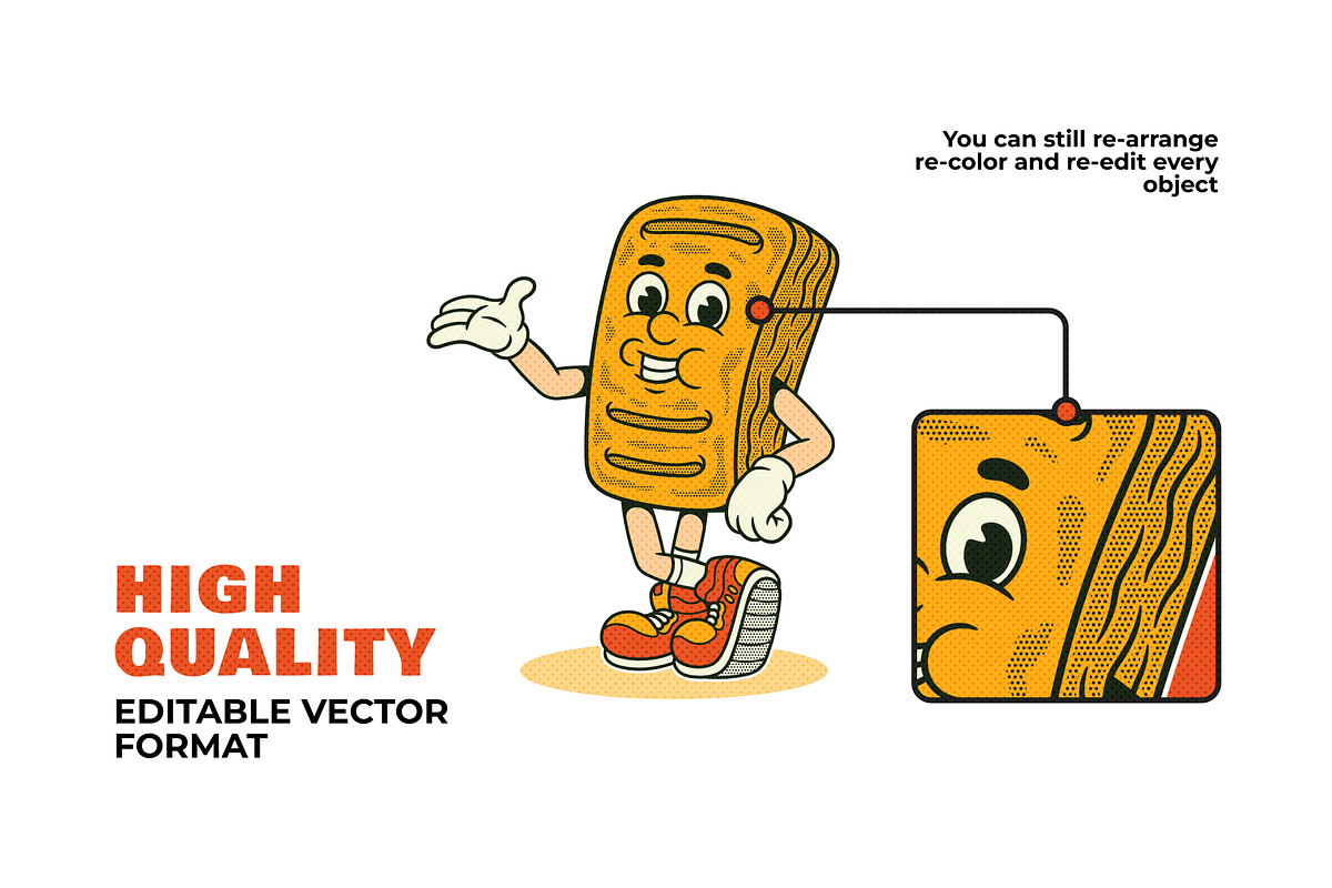 Groovy Pastry Retro Illustration, a Food Illustration by Decoconio Design (Photo 4 of 7)