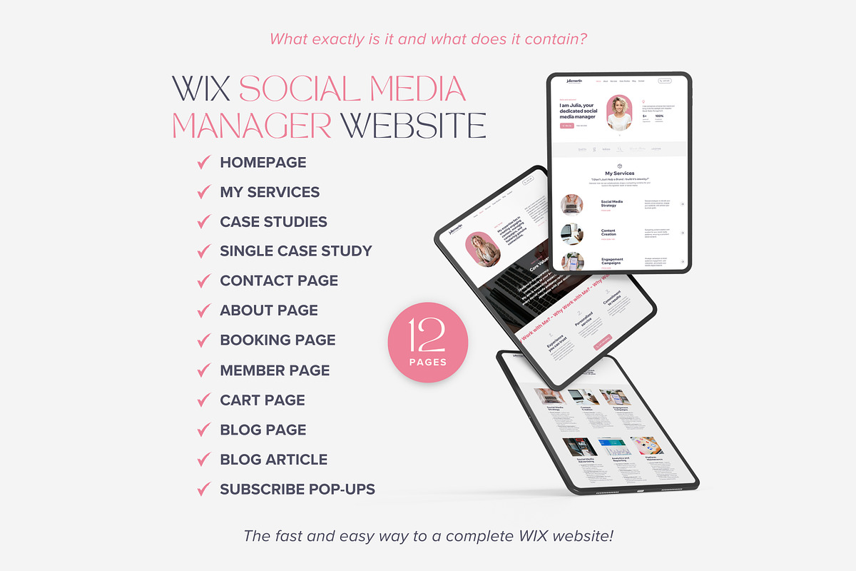 Wix Template Social Media Manager, a Wix Template by vectorocean (Photo 3 of 11)