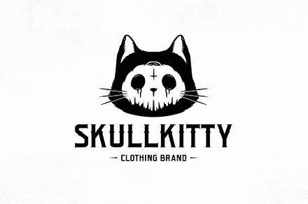 Skull Cat Halloween Logo Template, a Branding & Logo Template by vectorwithin