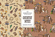 Country Music Seamless Patterns, a Pattern Graphic by Masha  Studio (Thumbnail 2 of 8)