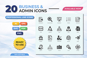 60 Business & Admin Line Icons Pack, an Outline Icon by taieefbakshi