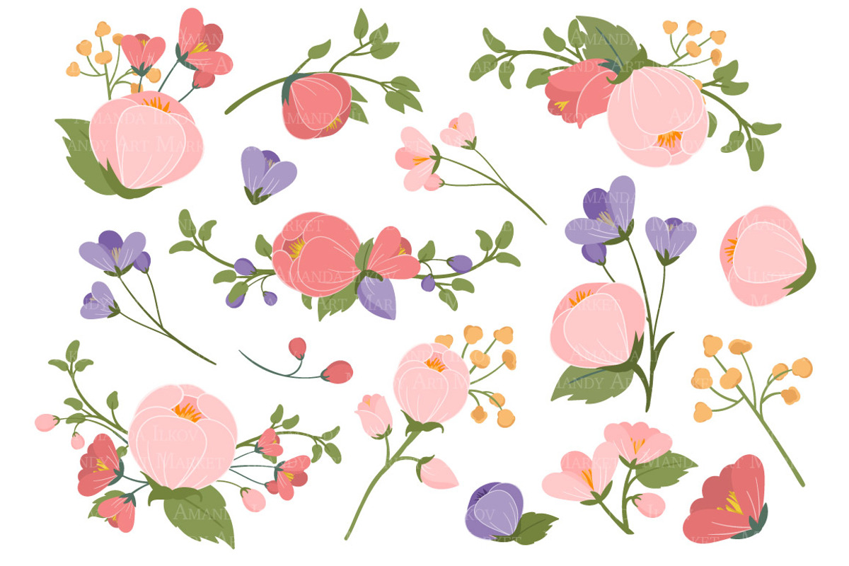 Wildflower Clipart & Vectors, an Illustration by Amanda Ilkov (Photo 2 of 3)