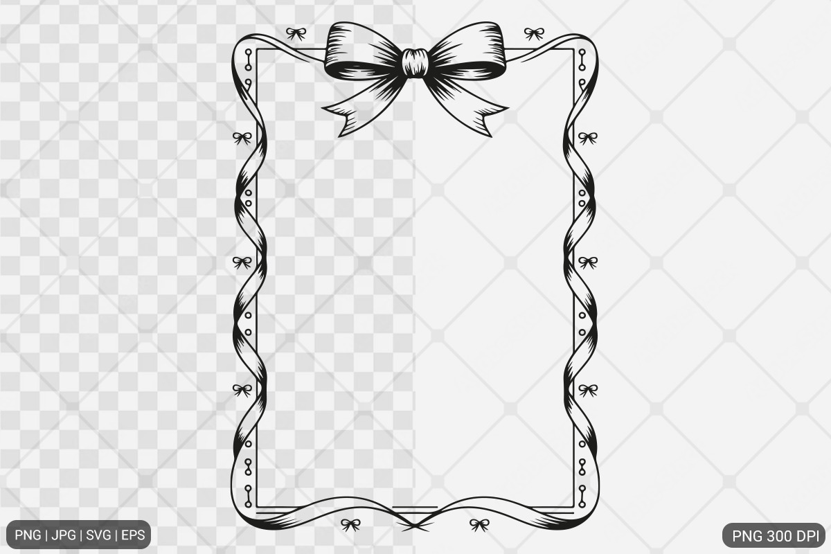 Bow Frame SVG PNG Bundle, an Illustration by Actual Pixel (Photo 13 of 19)