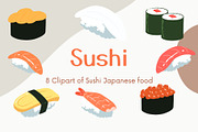 8 Clipart of Sushi Japanese food, a Food & Drink Photo by PKshop (Thumbnail 3 of 3)