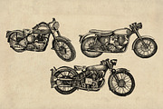 Vintage British Motorcycle Drawings, an Illustration by Doggy Days (Thumbnail 1 of 8)