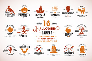 Halloween Vintage Labels Set