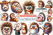 Funny Hedgehog Sublimation Clipart, an Illustration by Rose Art (Thumbnail 1 of 4)