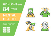 Mental Health Highlight Icons Bundle, an Outline Icon by Boyko Pictures (Thumbnail 1 of 12)