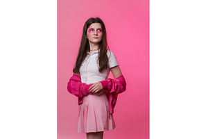 Hipster female with pink stage make, a Person Photo by Alexander-Piragis