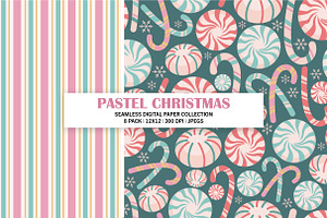 Pastel Pink Christmas Digital Paper