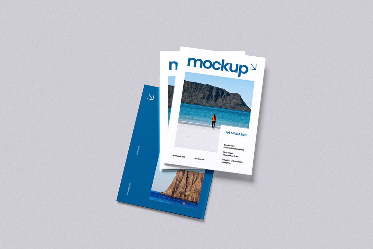 Realistic A4 magazine Mockup, a Books & Magazine Mockup by Pikachudesign