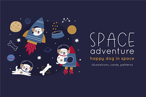 Space Adventure - Happy Dog In Space