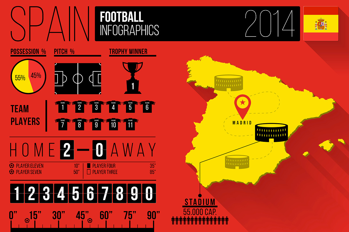 11 Football Infographic Templates, a Presentation Template by Kursat Unsal (Photo 9 of 11)