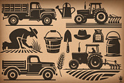 100 Farming and Agriculture SVG File, a Work Illustration by pixaroma (Thumbnail 2 of 7)