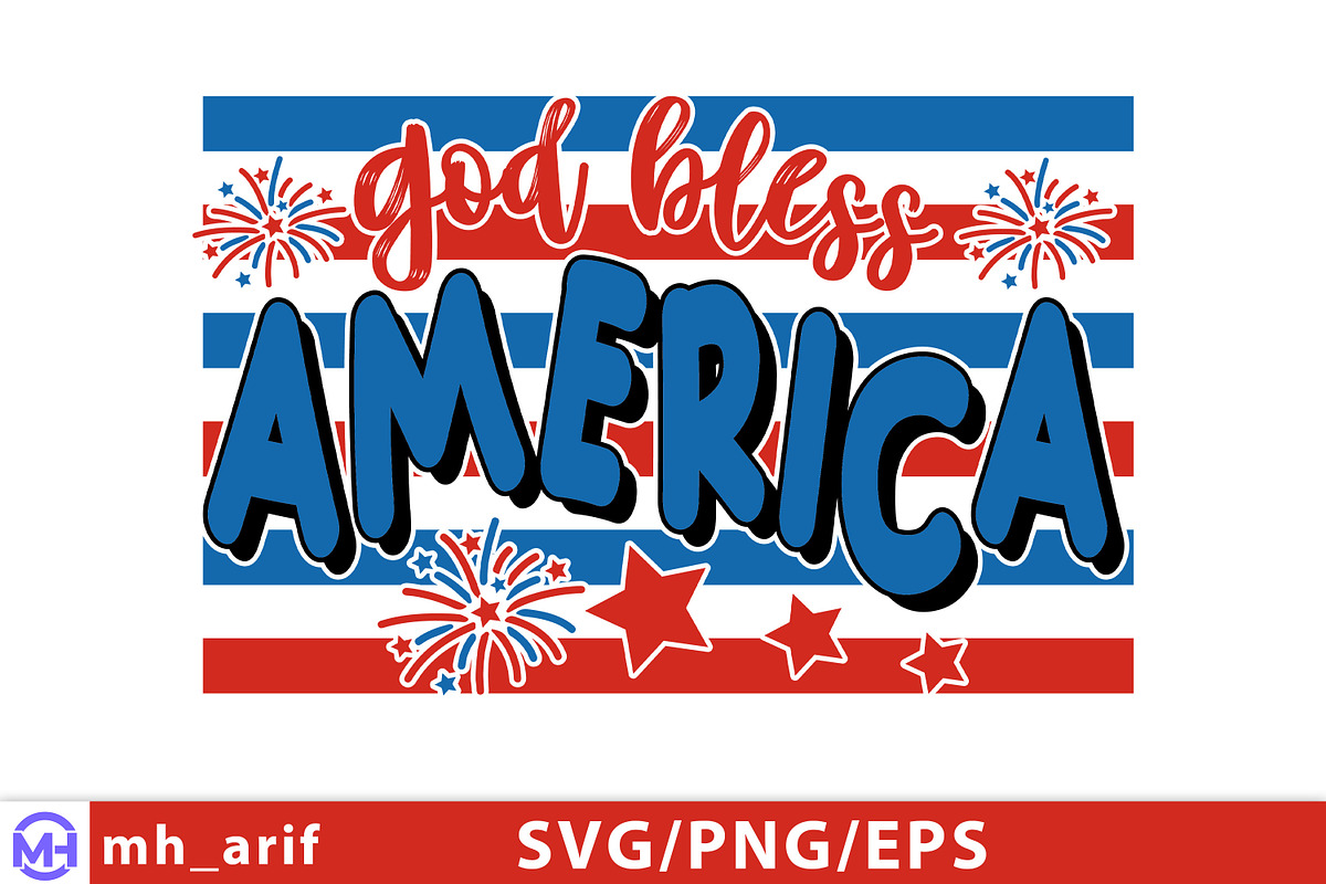 4th of July God Bless America SVG, a Graphic by mh_arif (Photo 1 of 4)