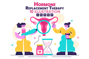 10 Hormone Replacement Therapy, a Healthcare Illustration by denayunebgt
