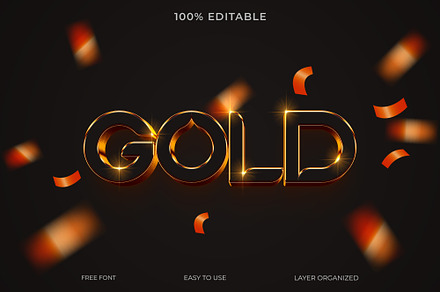 Golden Black Color Text Effect