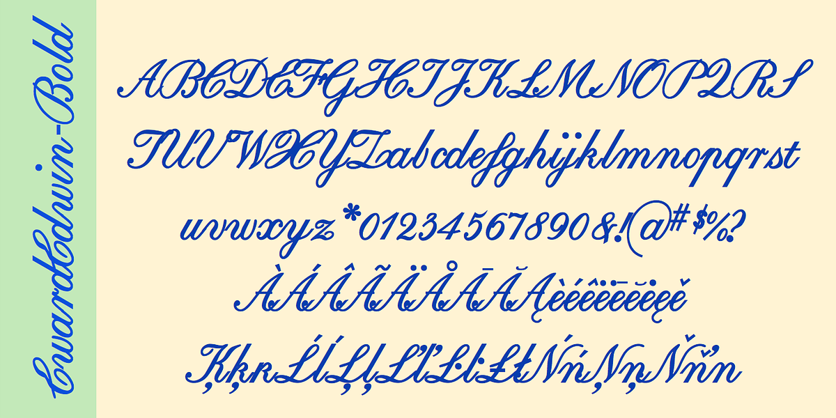 EdwardEdwin, a Script Font by Ingrimayne Type